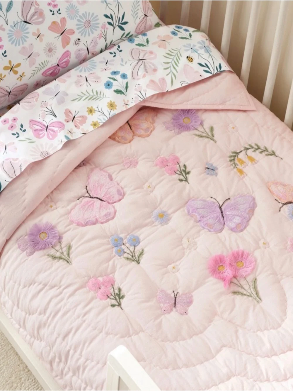 Pottery Barn Kids Wildflower Butterfly Toddler Bedding Set Crib Size
